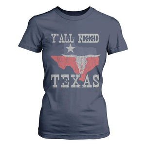 Yall Need Texas T Shirt For Women State Map Vintage TS10 Navy Print Your Wear