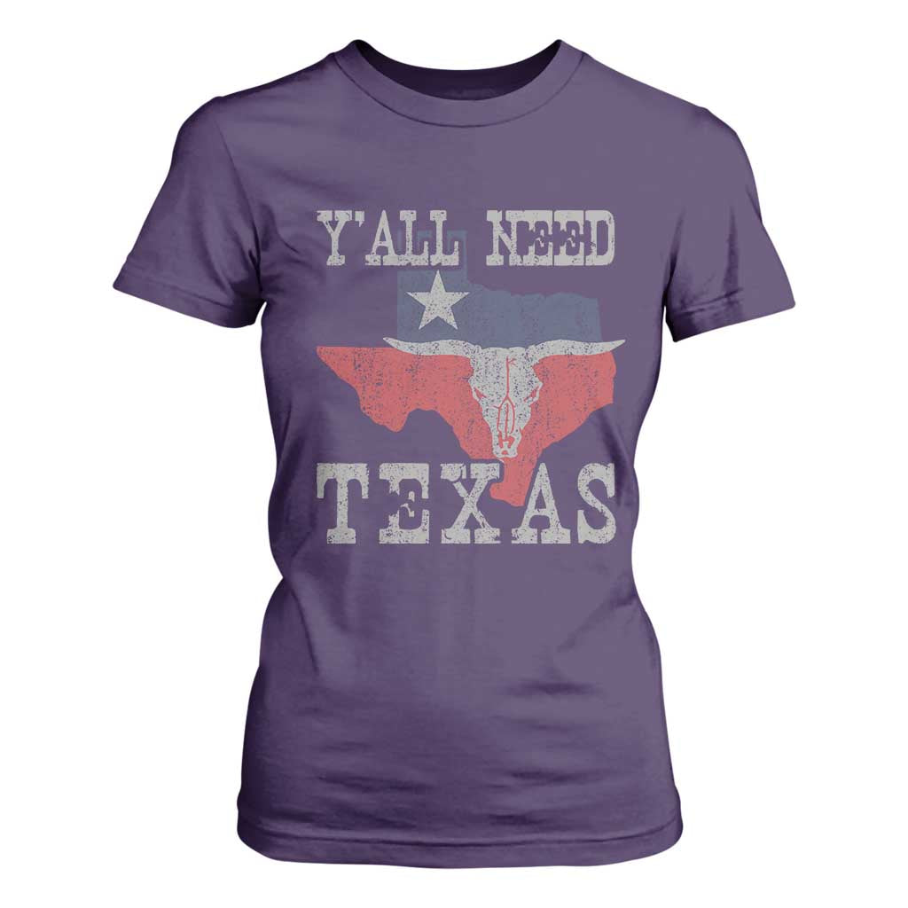 Yall Need Texas T Shirt For Women State Map Vintage TS10 Purple Print Your Wear