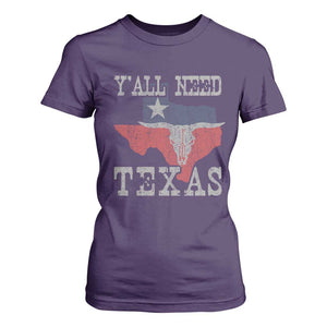 Yall Need Texas T Shirt For Women State Map Vintage TS10 Purple Print Your Wear