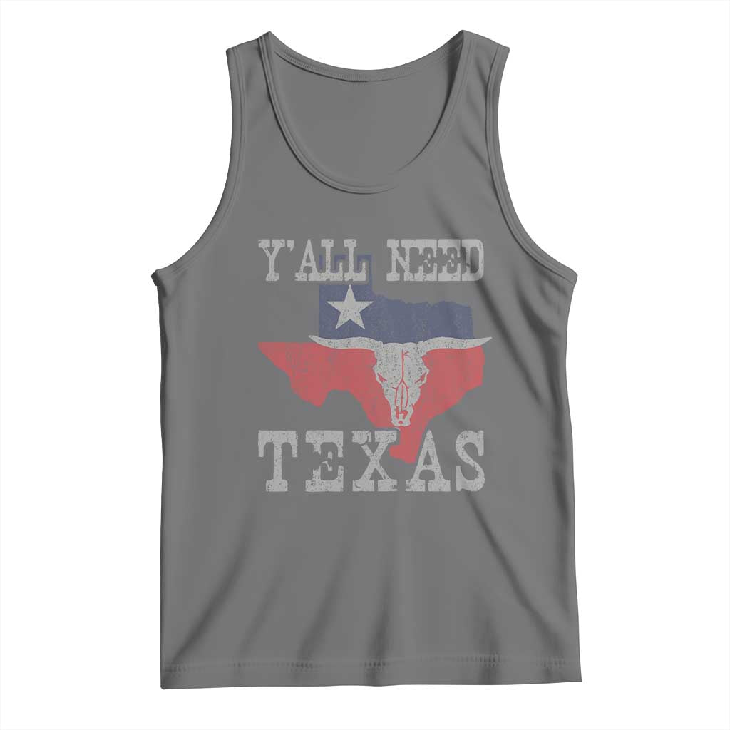 Yall Need Texas Tank Top State Map Vintage TS10 Black Heather Print Your Wear