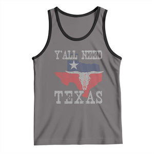 Yall Need Texas Tank Top State Map Vintage TS10 Deep Heather Black Print Your Wear