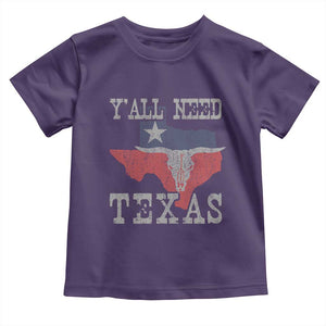 Yall Need Texas Toddler T Shirt State Map Vintage TS10 Purple Print Your Wear