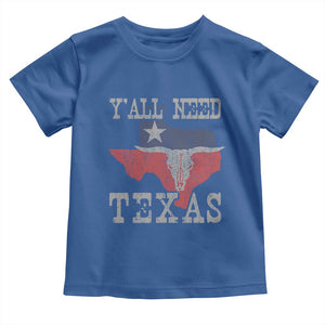 Yall Need Texas Toddler T Shirt State Map Vintage TS10 Royal Blue Print Your Wear