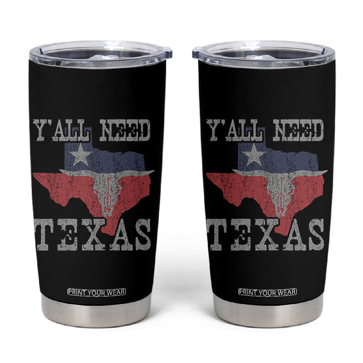 Yall Need Texas Tumbler Cup State Map Vintage TS10 Black Print Your Wear