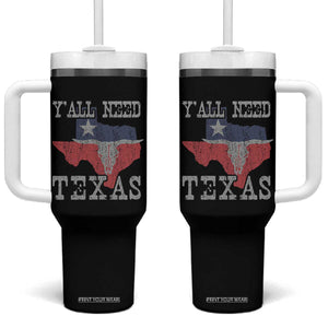 Yall Need Texas Tumbler With Handle State Map Vintage TS10 One Size: 40 oz Black Print Your Wear