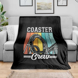Vintage Rollercoaster Crew Throw Blanket Family Roller Coaster Amusement Park