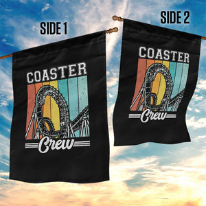 Vintage Rollercoaster Crew Garden Flag Family Roller Coaster Amusement Park