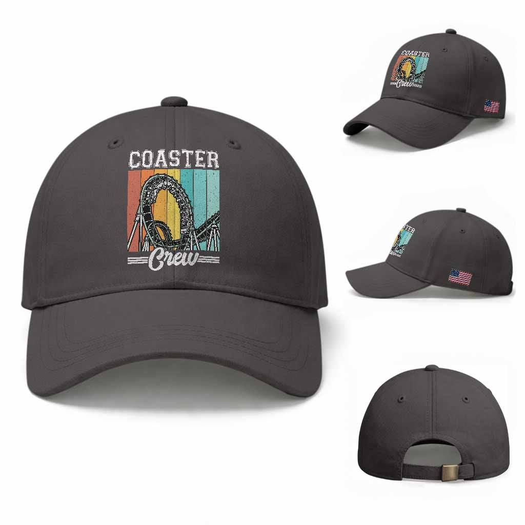 Vintage Rollercoaster Crew Baseball Cap Family Roller Coaster Amusement Park