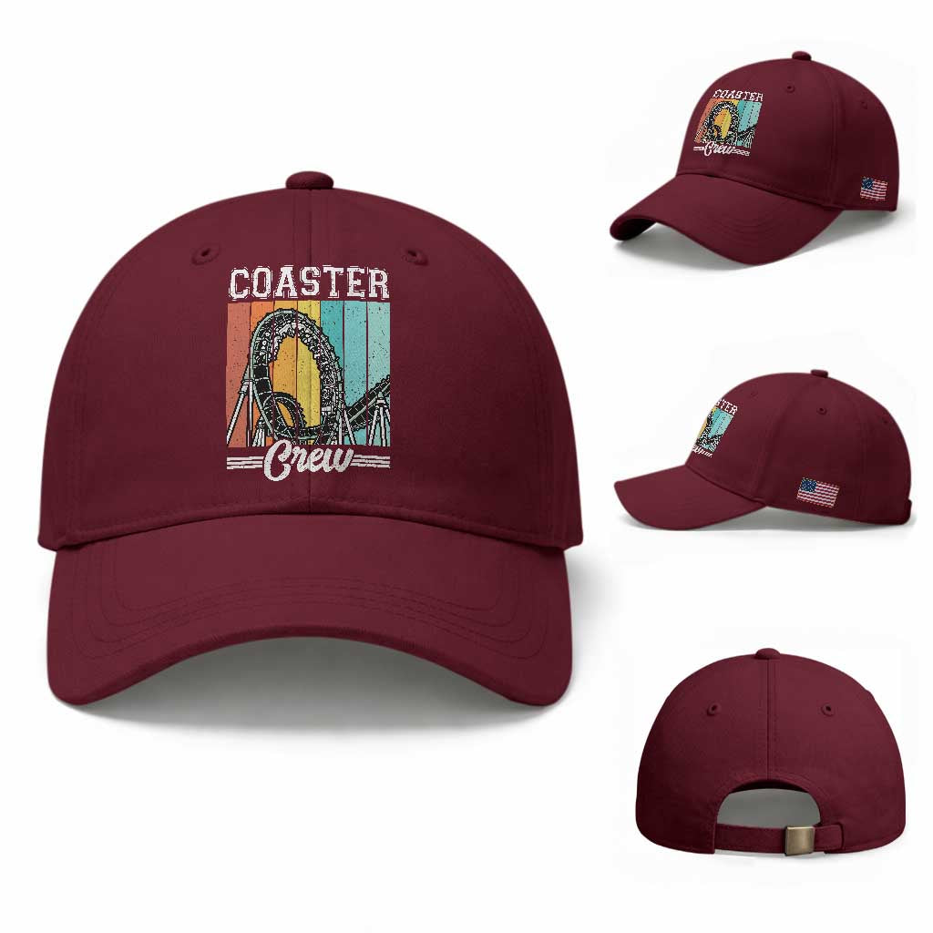 Vintage Rollercoaster Crew Baseball Cap Family Roller Coaster Amusement Park