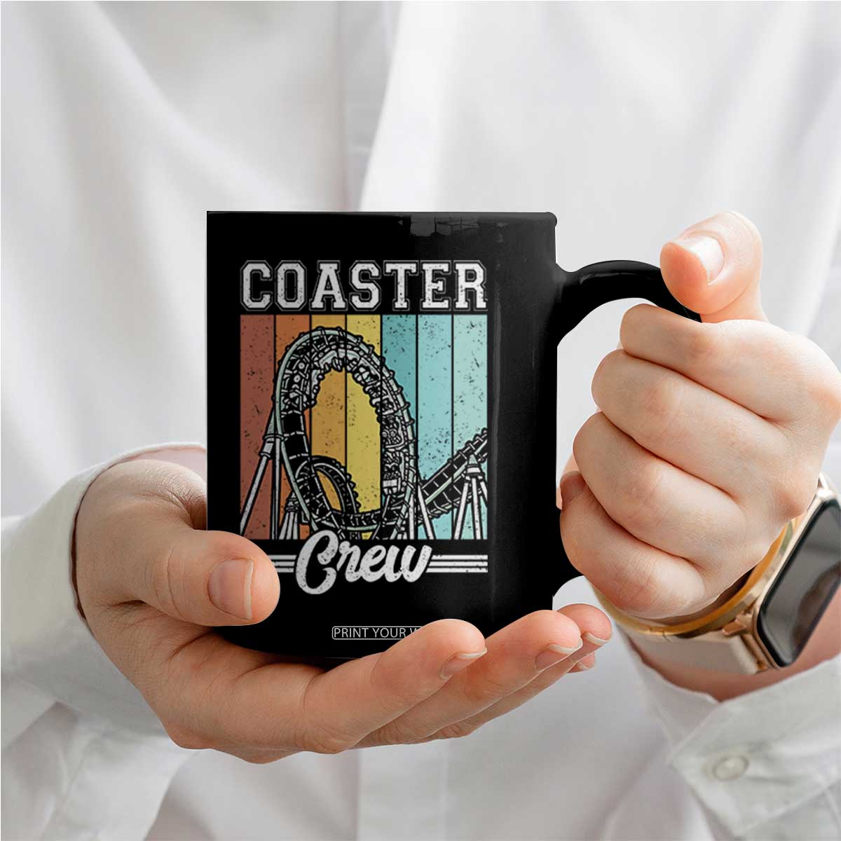 Vintage Rollercoaster Crew Coffee Mug Family Roller Coaster Amusement Park