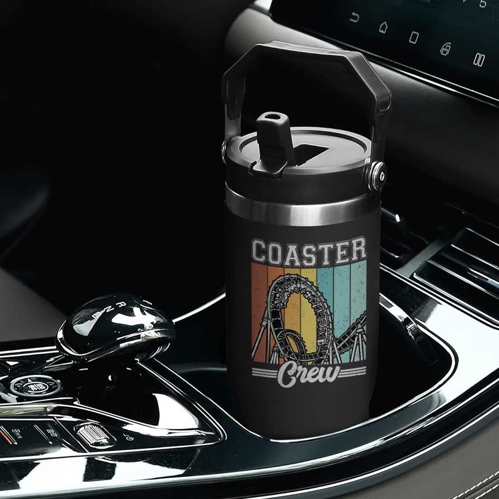 Vintage Rollercoaster Crew Flip Straw Tumbler Family Roller Coaster Amusement Park