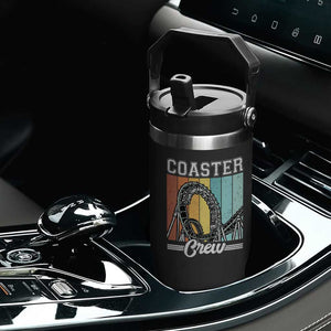 Vintage Rollercoaster Crew Flip Straw Tumbler Family Roller Coaster Amusement Park