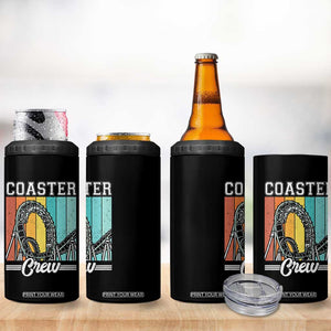 Vintage Rollercoaster Crew 4 in 1 Can Cooler Tumbler Family Roller Coaster Amusement Park