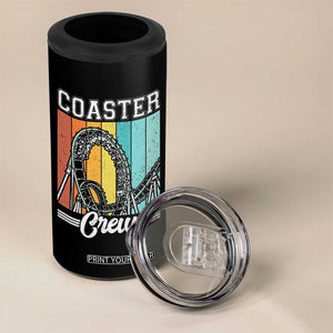 Vintage Rollercoaster Crew 4 in 1 Can Cooler Tumbler Family Roller Coaster Amusement Park