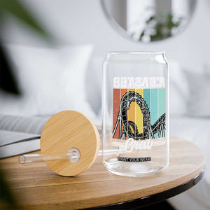 Vintage Rollercoaster Crew Glass Can Family Roller Coaster Amusement Park