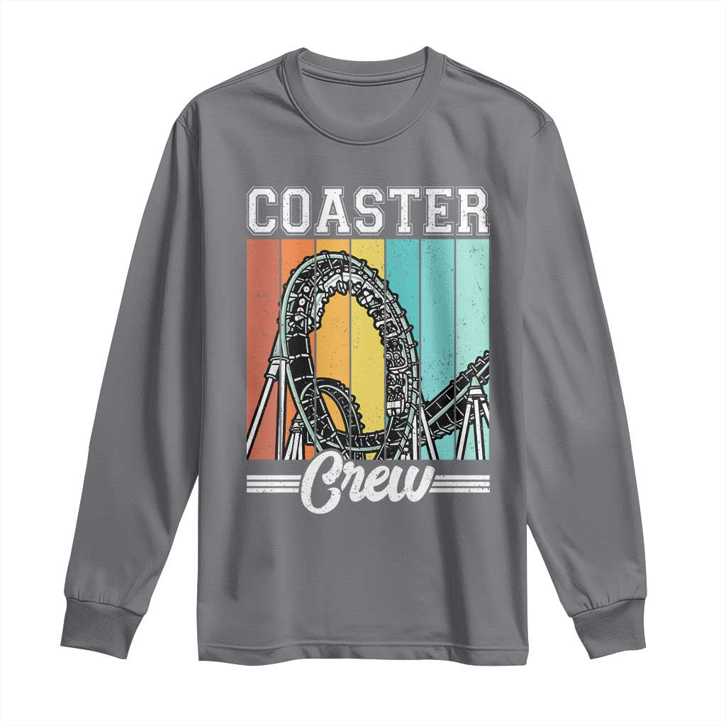 Vintage Rollercoaster Crew Long Sleeve Shirt Family Roller Coaster Amusement Park