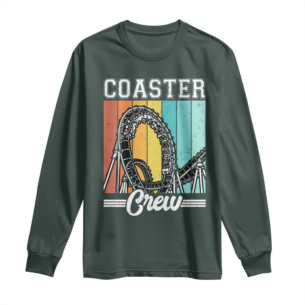Vintage Rollercoaster Crew Long Sleeve Shirt Family Roller Coaster Amusement Park