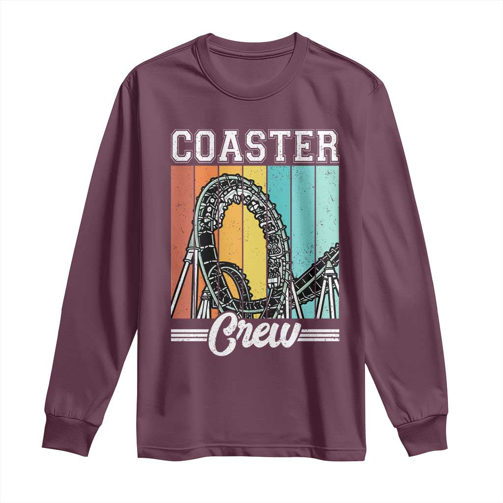 Vintage Rollercoaster Crew Long Sleeve Shirt Family Roller Coaster Amusement Park