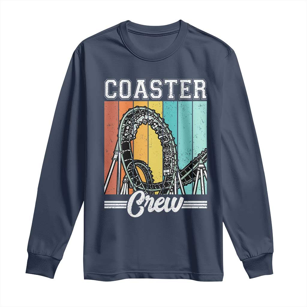 Vintage Rollercoaster Crew Long Sleeve Shirt Family Roller Coaster Amusement Park