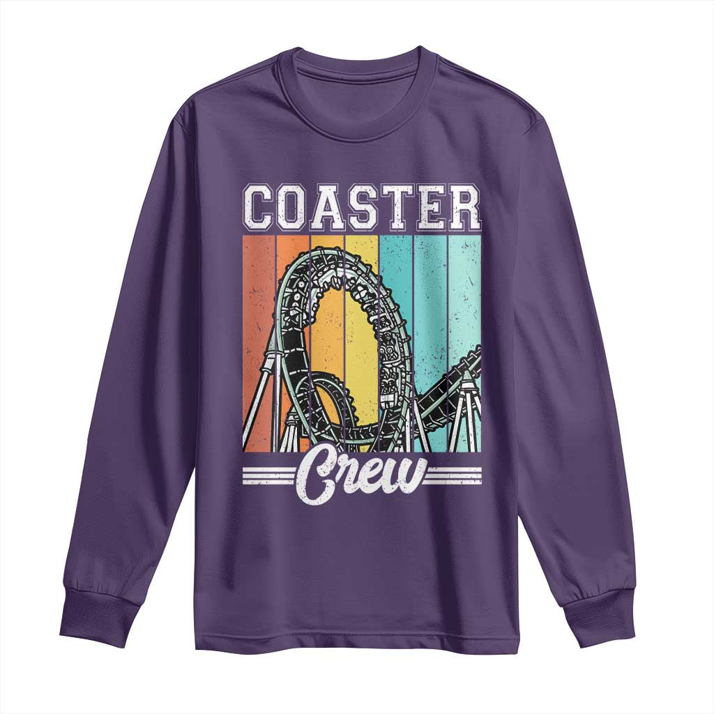 Vintage Rollercoaster Crew Long Sleeve Shirt Family Roller Coaster Amusement Park