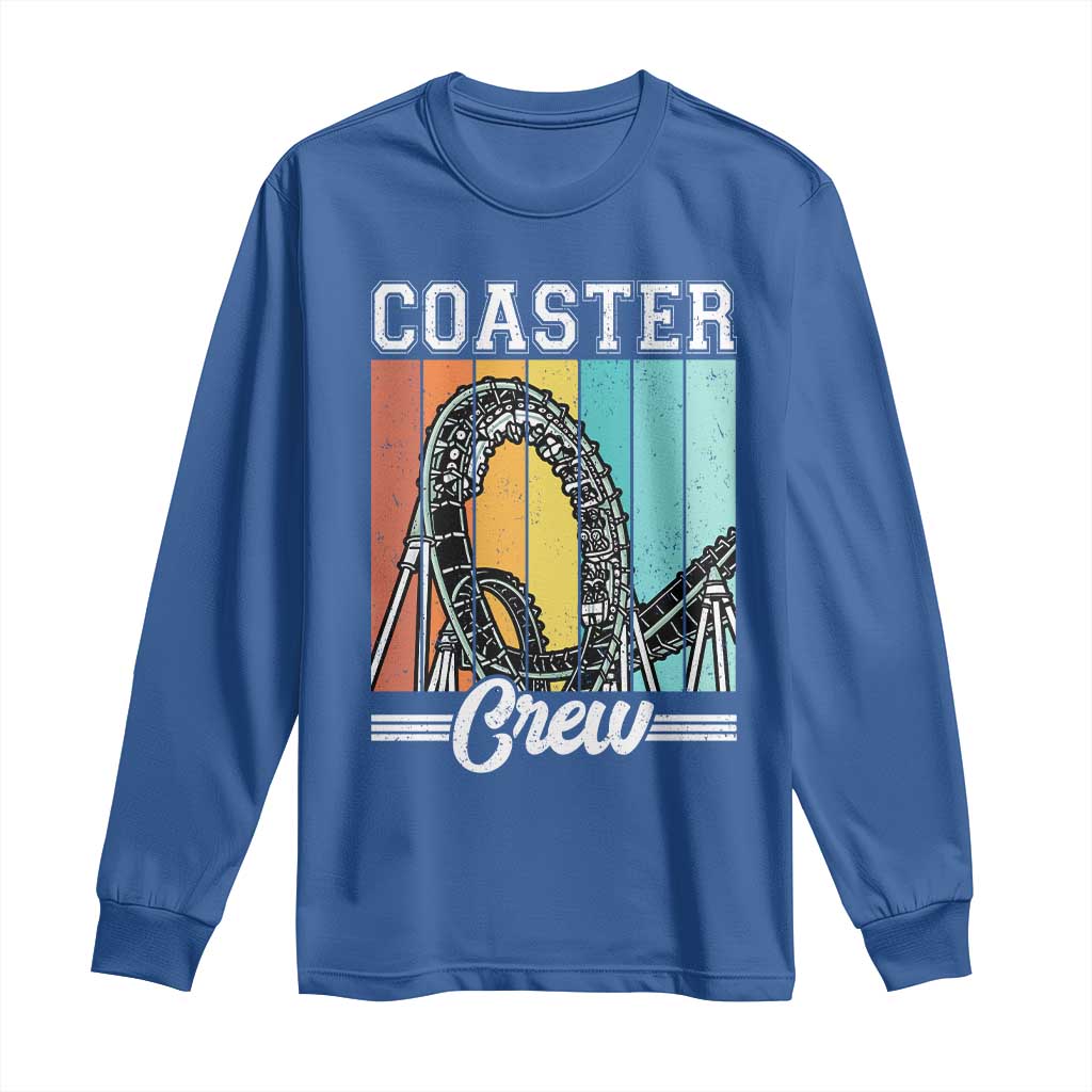 Vintage Rollercoaster Crew Long Sleeve Shirt Family Roller Coaster Amusement Park