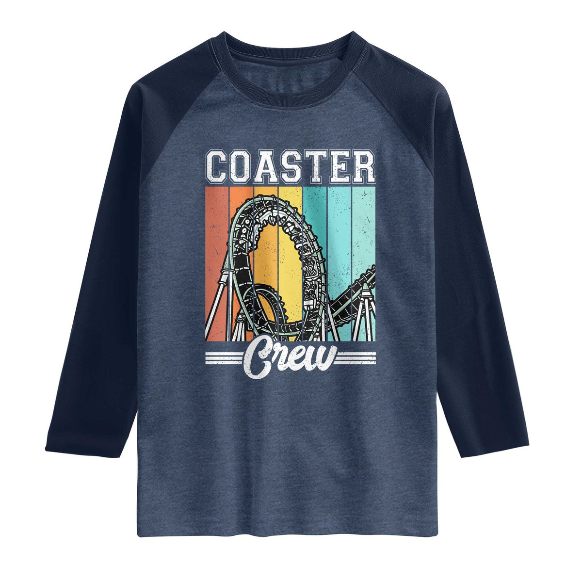 Vintage Rollercoaster Crew Raglan Shirt Family Roller Coaster Amusement Park