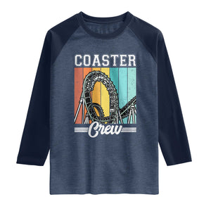 Vintage Rollercoaster Crew Raglan Shirt Family Roller Coaster Amusement Park
