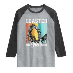 Vintage Rollercoaster Crew Raglan Shirt Family Roller Coaster Amusement Park