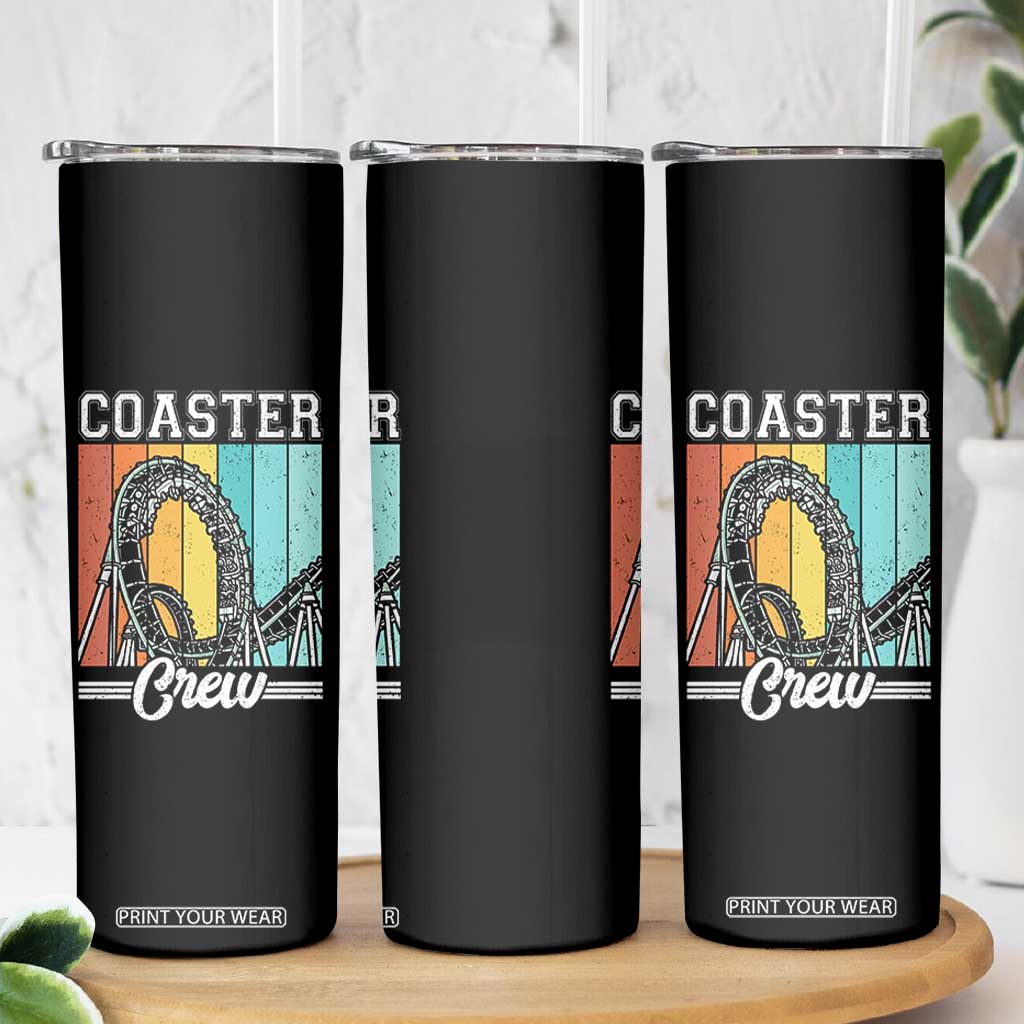 Vintage Rollercoaster Crew Skinny Tumbler Family Roller Coaster Amusement Park