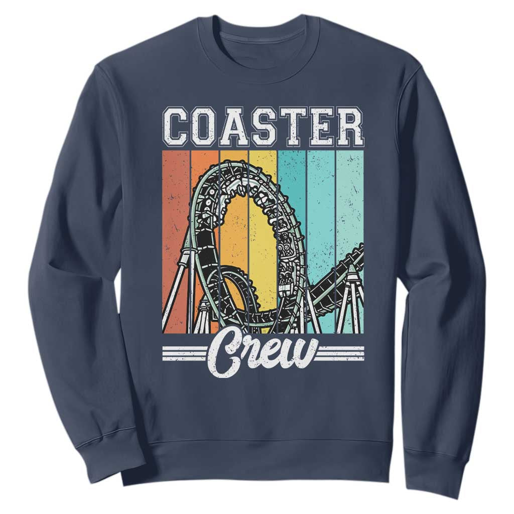 Vintage Rollercoaster Crew Sweatshirt Family Roller Coaster Amusement Park