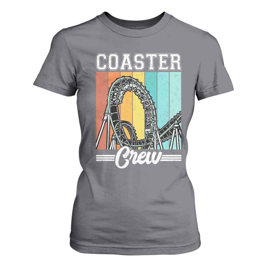 Vintage Rollercoaster Crew T Shirt For Women Family Roller Coaster Amusement Park
