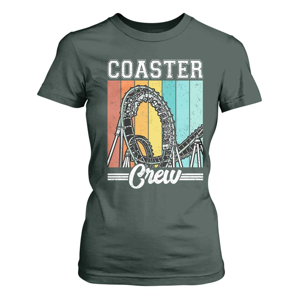 Vintage Rollercoaster Crew T Shirt For Women Family Roller Coaster Amusement Park