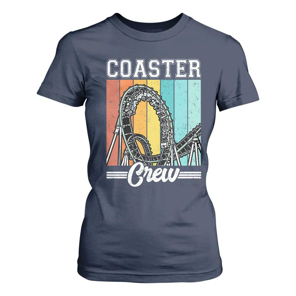 Vintage Rollercoaster Crew T Shirt For Women Family Roller Coaster Amusement Park