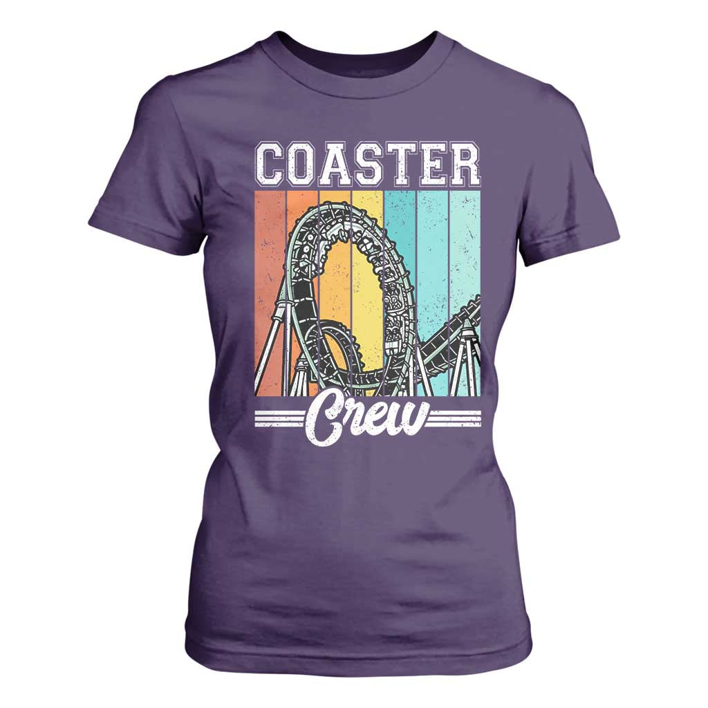 Vintage Rollercoaster Crew T Shirt For Women Family Roller Coaster Amusement Park