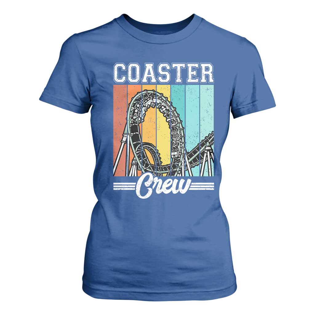 Vintage Rollercoaster Crew T Shirt For Women Family Roller Coaster Amusement Park