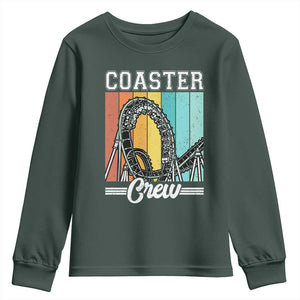Vintage Rollercoaster Crew Youth Sweatshirt Family Roller Coaster Amusement Park