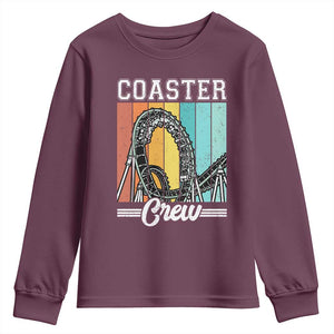 Vintage Rollercoaster Crew Youth Sweatshirt Family Roller Coaster Amusement Park
