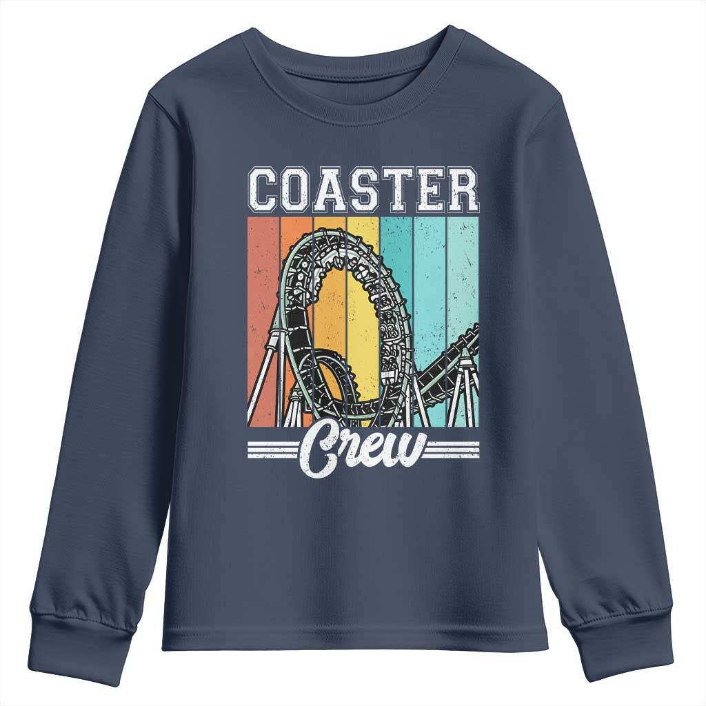 Vintage Rollercoaster Crew Youth Sweatshirt Family Roller Coaster Amusement Park