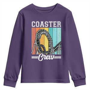 Vintage Rollercoaster Crew Youth Sweatshirt Family Roller Coaster Amusement Park