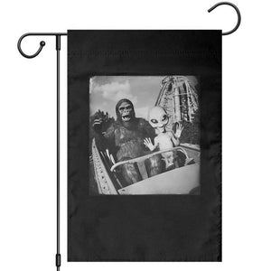 Funny Bigfoot Alien Garden Flag Sasquatch UFO Coaster TS10 Black Print Your Wear