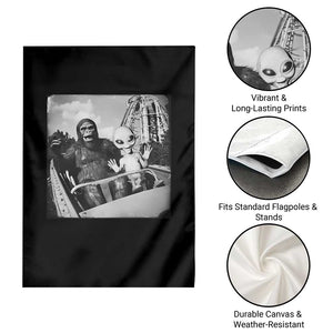 Funny Bigfoot Alien Garden Flag Sasquatch UFO Coaster TS10 Print Your Wear