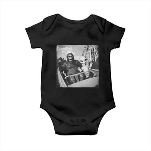 Funny Bigfoot Alien Baby Onesie Sasquatch UFO Coaster TS10 Black Print Your Wear