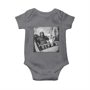 Funny Bigfoot Alien Baby Onesie Sasquatch UFO Coaster TS10 Charcoal Print Your Wear