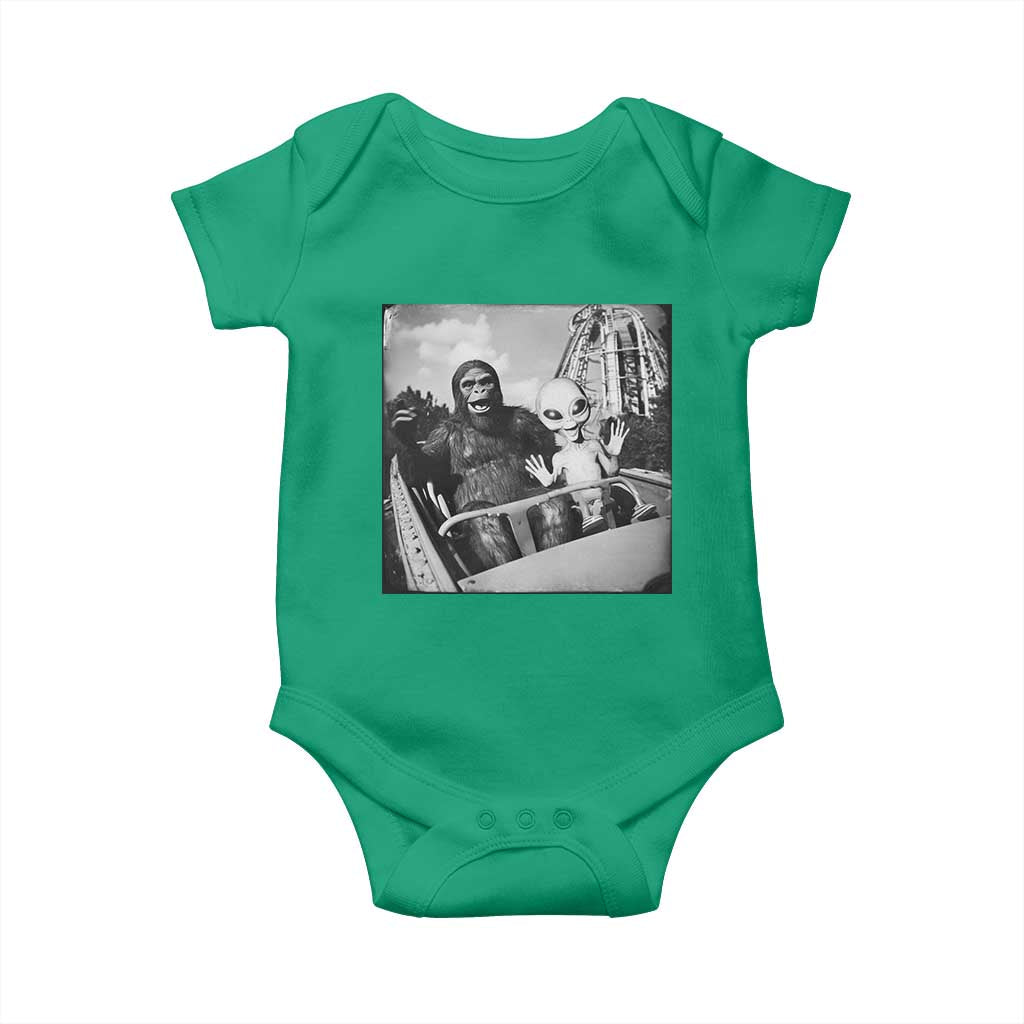 Funny Bigfoot Alien Baby Onesie Sasquatch UFO Coaster TS10 Irish Green Print Your Wear