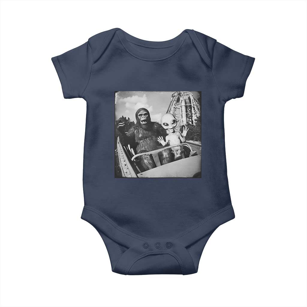 Funny Bigfoot Alien Baby Onesie Sasquatch UFO Coaster TS10 Navy Print Your Wear