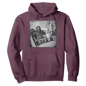 Funny Bigfoot Alien Hoodie Sasquatch UFO Coaster TS10 Maroon Print Your Wear