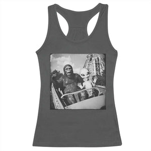 Funny Bigfoot Alien Racerback Tank Top Sasquatch UFO Coaster - Print Your Wear