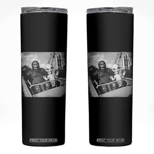 Funny Bigfoot Alien Skinny Tumbler Sasquatch UFO Coaster TS10 Black Print Your Wear