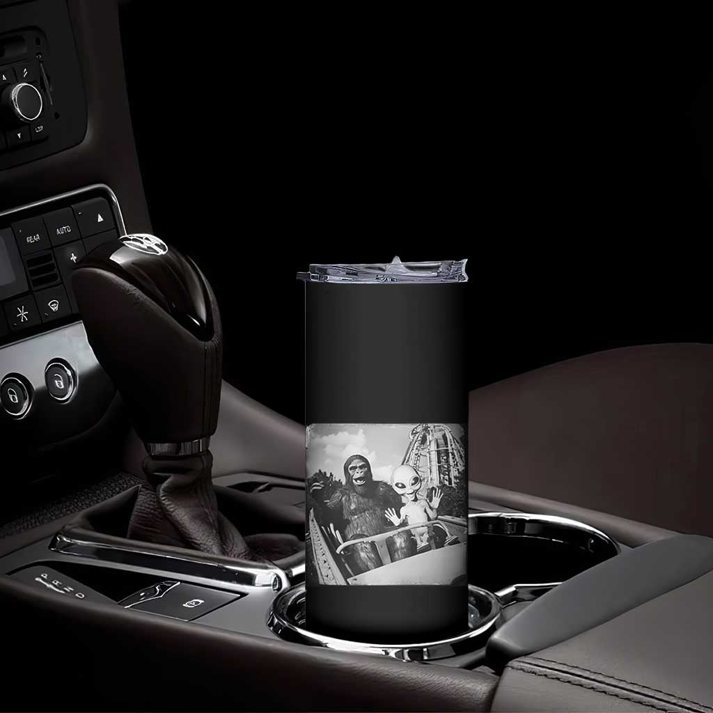 Funny Bigfoot Alien Skinny Tumbler Sasquatch UFO Coaster TS10 Print Your Wear