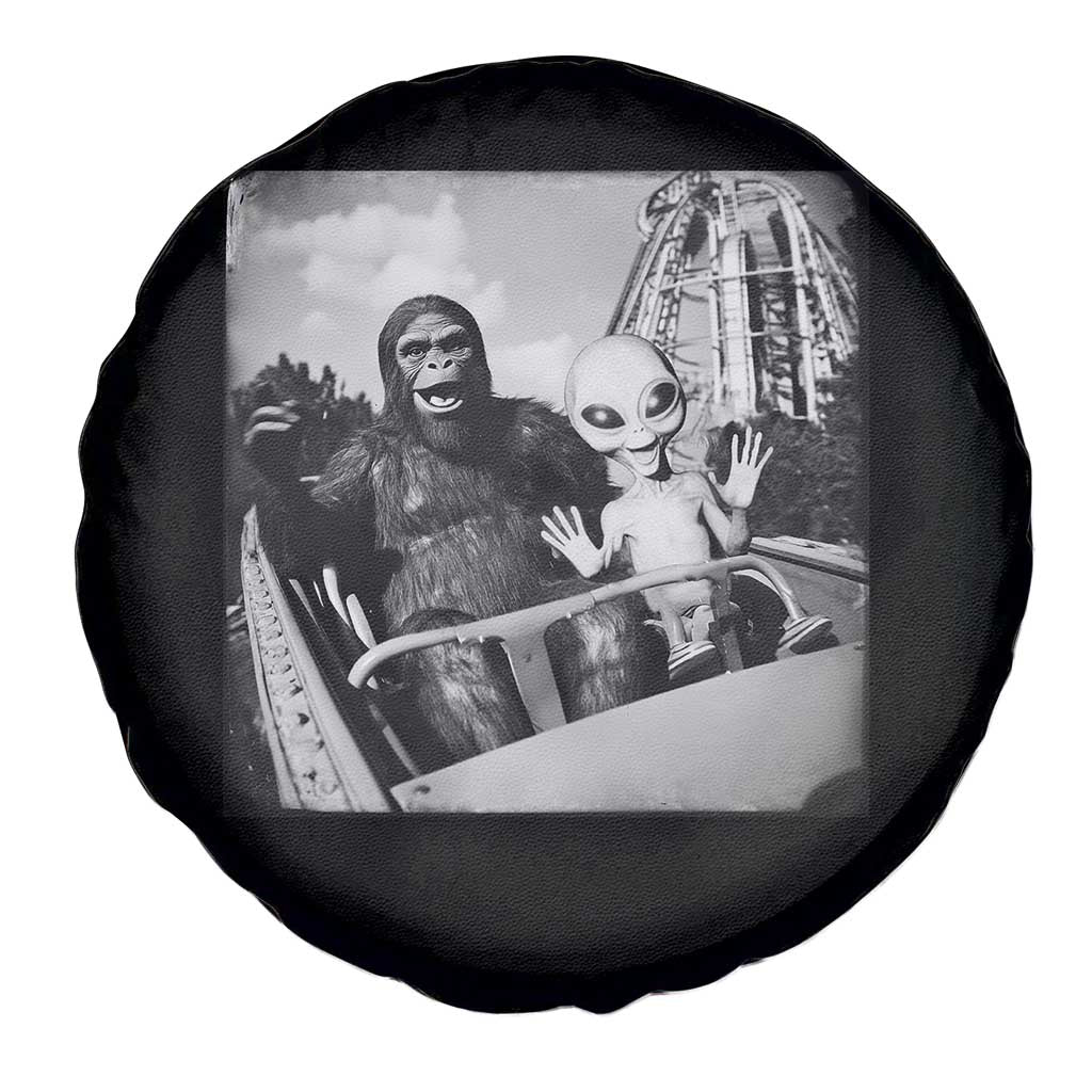 Funny Bigfoot Alien Spare Tire Cover Sasquatch UFO Coaster TS10 Print Your Wear